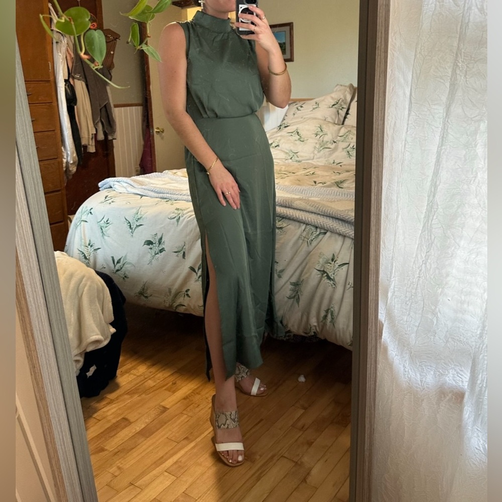 Green long formal dress
